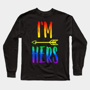 LGBT Pride I'm Her She's Mine Lesbian Couple Long Sleeve T-Shirt